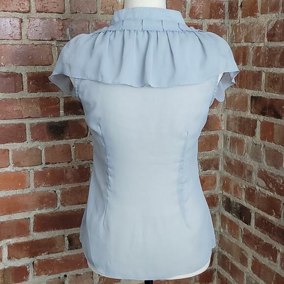 Viktor & Rolf Sheer Short Sleeve Button Front Blouse XS | FLAWS - Picture 4 of 7